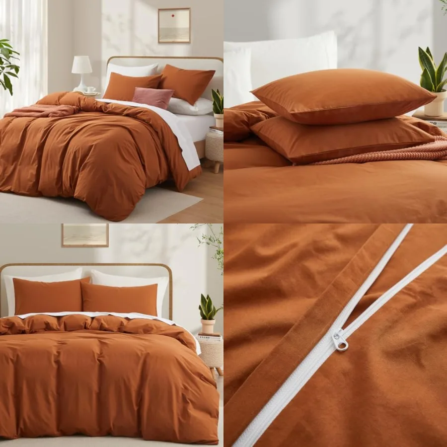 

Cotton Duvet Cover Size, Linen Like Natural Bedding Set with Zipper Closure No Comforter,90x90 Inch