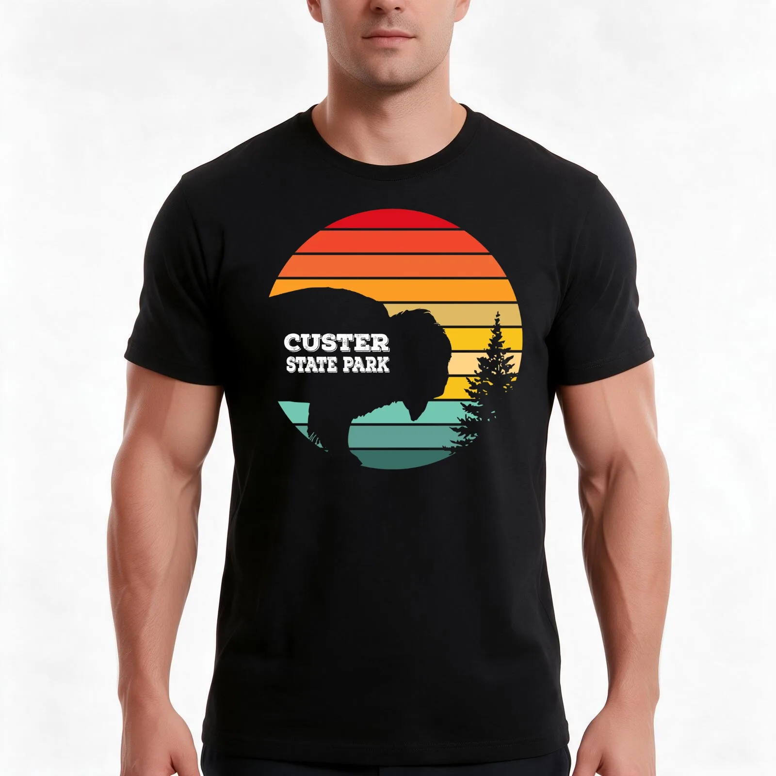 Custer State Park T-Shirt Summer Casual Cotton Tee Oversized Streetwear Tops Vintage Graphic Print Loose Fit Short Sleeve