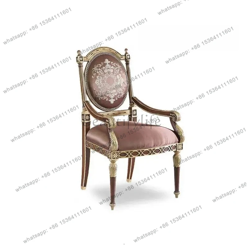 

Desk veneer parquet craft English writing desk French villa office study desk chair