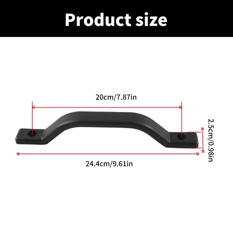 

2pcs Replacement Grab Bar Door Handle RVs Grab Assist Handle Universal 9.6Inch Exterior Assist Handle for Trailer Black
