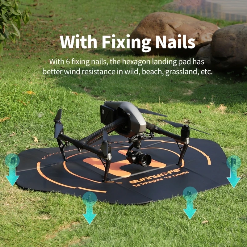 110cm Waterproof Landing Pad Foldable Parking Apron with Ground Nails & Organiser Bag for Mavic3 Pro/Matrice30 Series