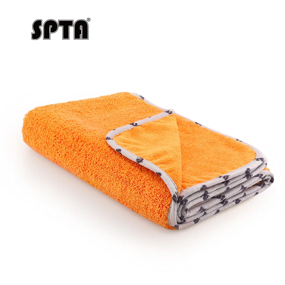 SPTA Polish Removal Microfiber Towel Grey Edge Large Microfiber Towel Premium Quality 900GSM for Car,Home,Bath,Glass Cleaning