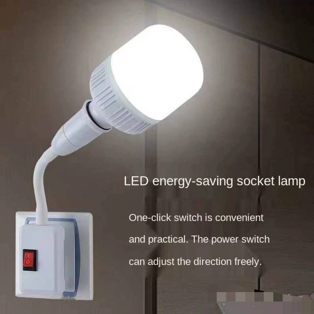 Direct Plug-in Rotary Lamp Head E27 Socket Lamp Bulb Holder with Switch EU Plug Lamp Holder LED Table Lamp Led Base Lamp Base