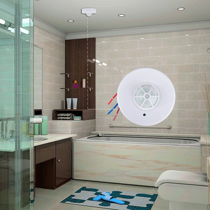 เครื่องตรวจจับการเคลื่อนไหวเซ็นเซอร์ตรวจจับการเคลื่อนไหว saklar lampu SENSOR เพดาน3ระดับ360องศา110-240V สำหรับห้องน้ำ