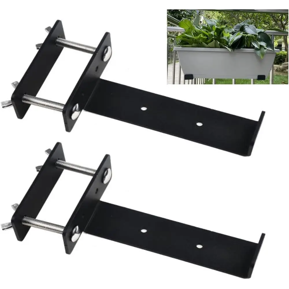 Deck Railing Planter Box Brackets, Deck and Fence Rail Planter Box Outdoor Hanging Brackets, Window Box Brackets, Fence Lower Bo