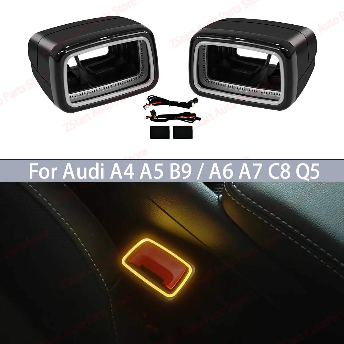 32 Colors LED Ambient Light Safety Buckle Lamp for Audi A4 A5 RS4 RS5 B9 A6 A7 C8 Q5 2020-2024 Interior Accessories