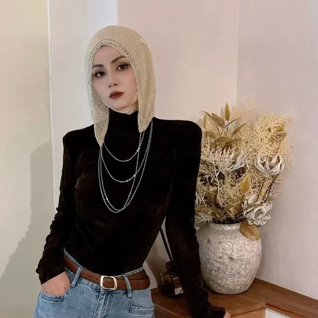 Catene Hijab pronte per donne musulmane invernali da 2 pezzi/set