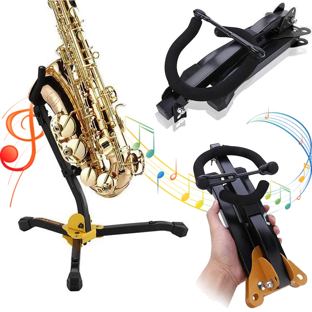 Alto Tenor Saxophone Stand Metal Folding Saxophone Stand Portable Saxophone Floor Bracket Wind Instrument Accessories