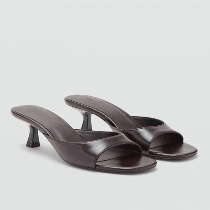 

Women Sexy Open-toe Sandals, Mid Heels Pumps Sandalias Mujer For Women Slip-on Summer Slippers Luxury Lady Wedding Party Sandal
