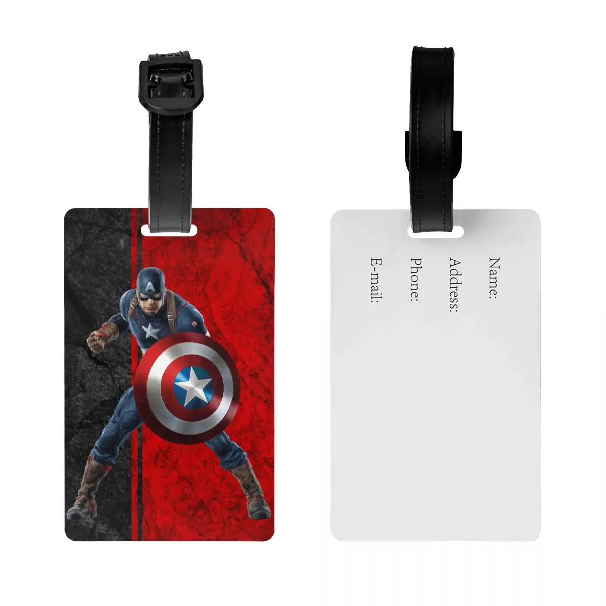 Custom Captain America Luggage Tag Travel Bag Suitcase Privacy Cover ID Label