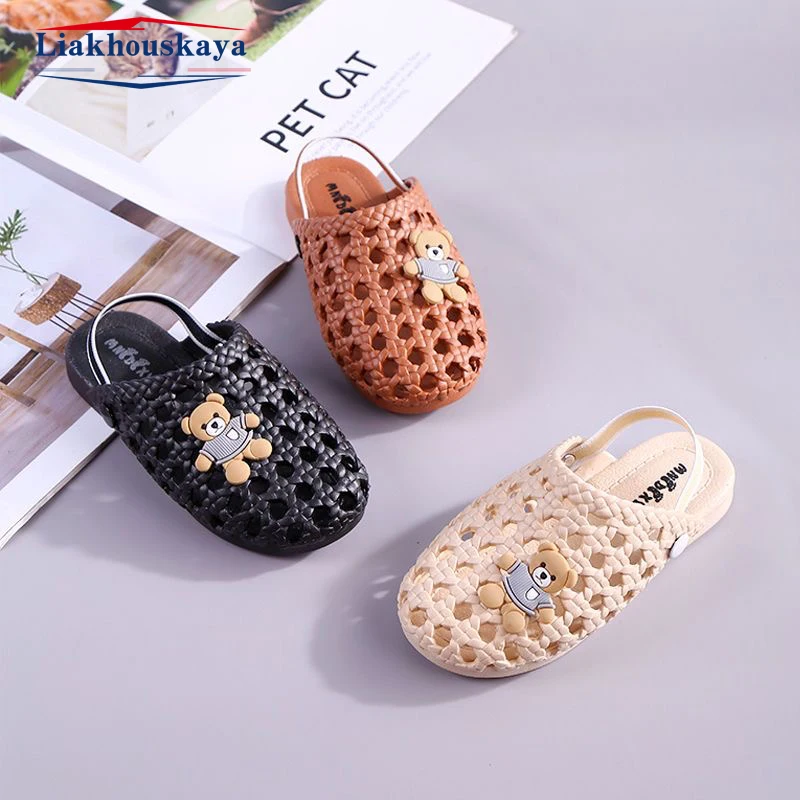 Sandalias de verano para niñas, a la moda zapatos planos suaves y ligeros, calzado informal de playa para exteriores