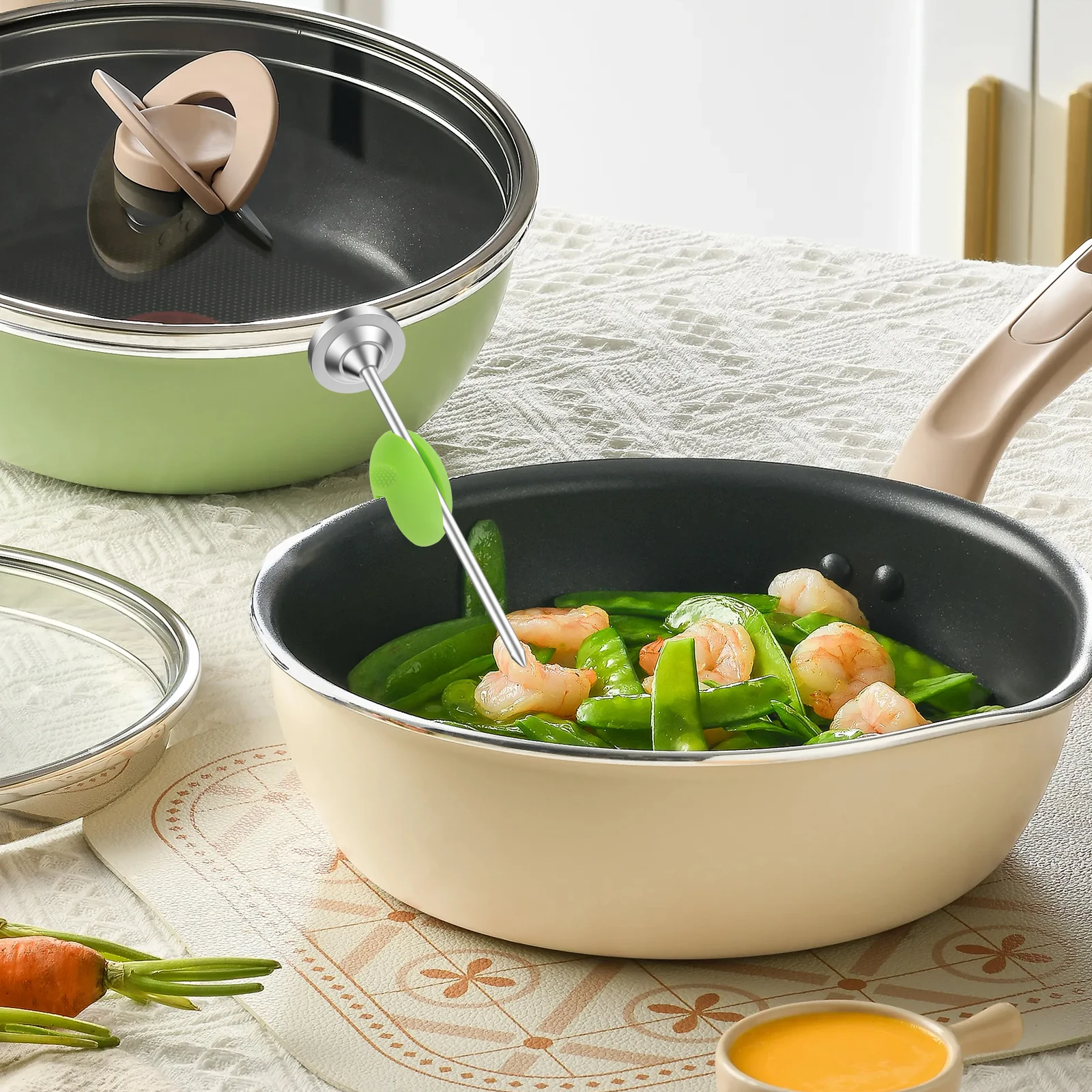 

Universal Thermometer Holder Clip Silicone Pot Clamp For Grilling Bbq Cooking Adjustable Probe Clip Outdoor Grills Meat