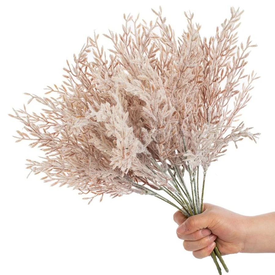 Artificial Flower Flocking Ear Of Wheat Garden Archway Wedding Bride Bouquet Home Vase Table Festival Garland Diy Gift Decoratio
