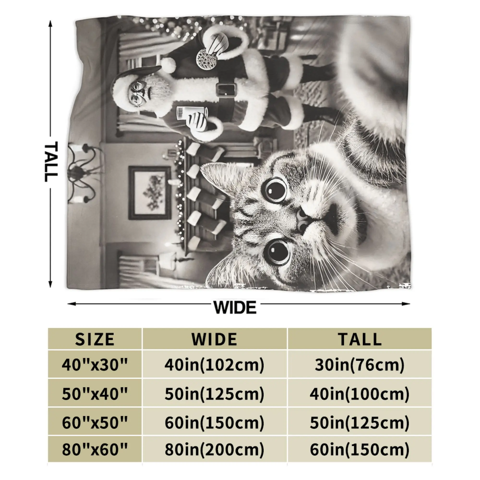 صورة شخصية للقطط مع بطانية سانتا جودة الفراش الدافئة يلقي ربيع الأطفال في الهواء الطلق موضة المفرش #4