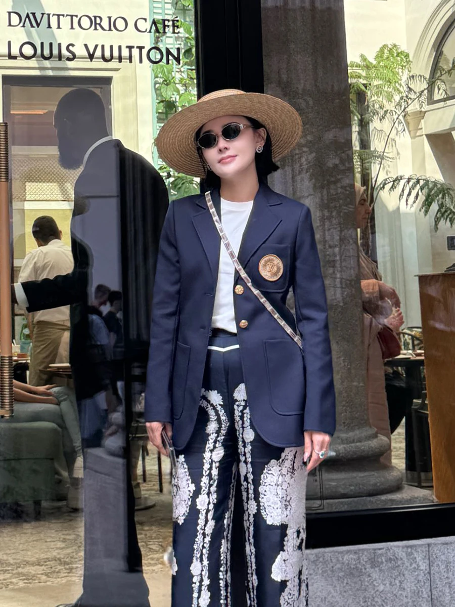 

Модный женский шерстяной костюм Yuan Ling с V-образным вырезом и длинными рукавами, осенне-зимний повседневный стиль ZE5F3002