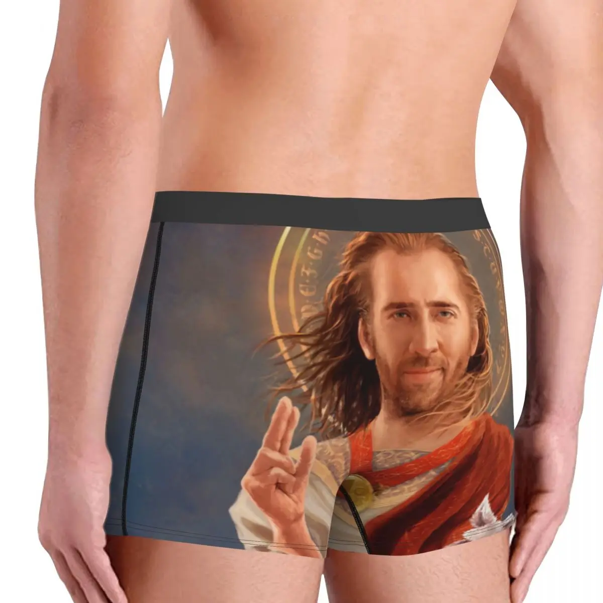 Custom Fashion Saint Nicolas Cage Boxers Shorts Panties Male Underpants Stretch Funny Meme Briefs Underwear