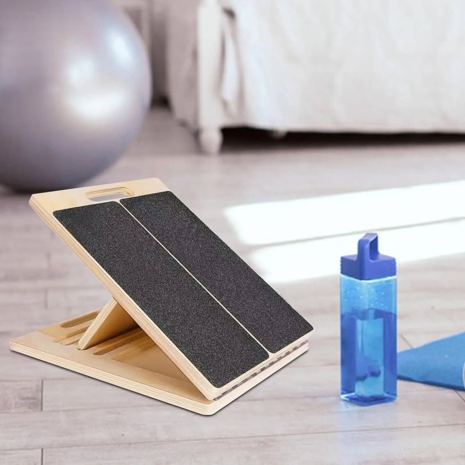Slant Board Calf Stretcher Folding Balancing Practice Por Wood Calf Stretch Board for Home Gym Sports Exercise Workout Yoga