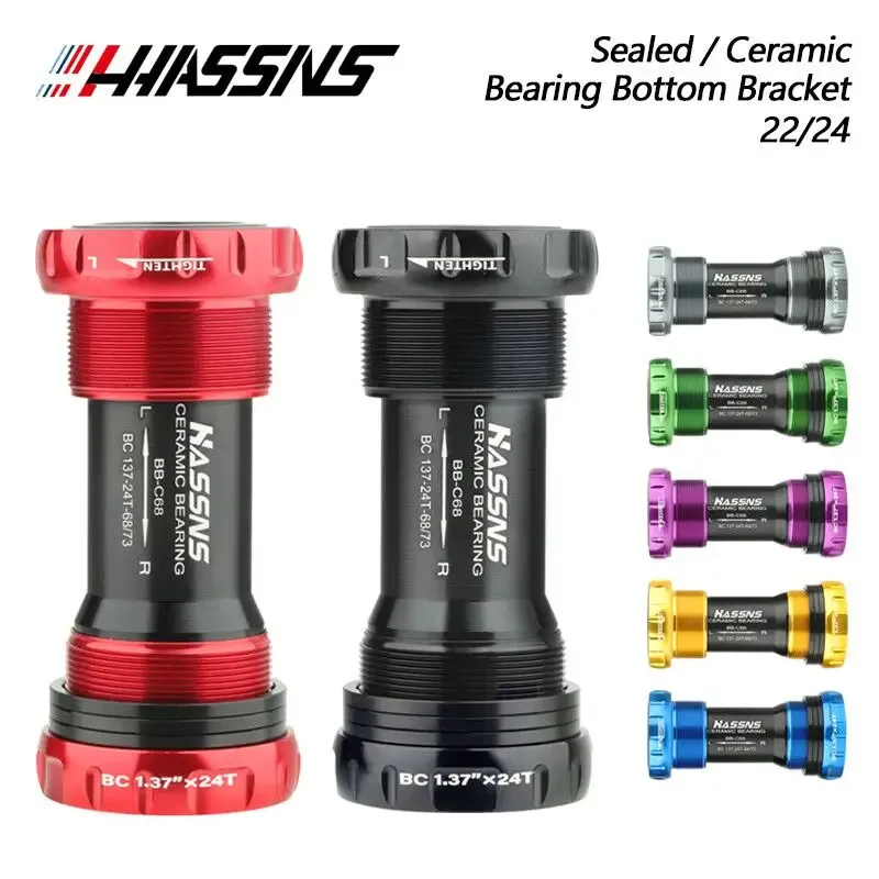 

HASSNS BB68 Нижний кронштейн, керамический подшипник, герметичная ось шатуна для шоссейного велосипеда MTB, шатун Hollowtech