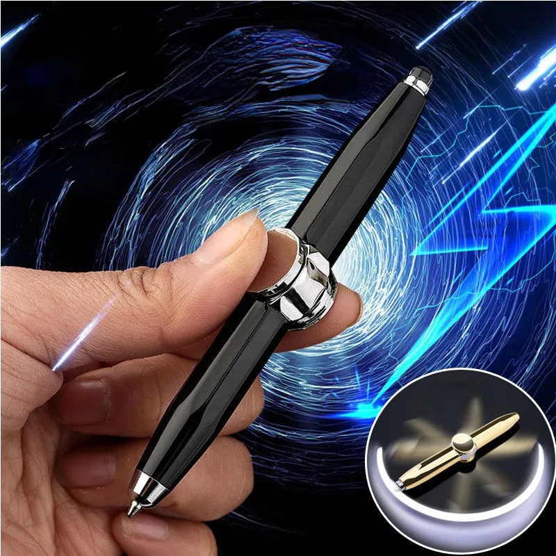 Spinner Fidget Toy Pens Led Light giroscopio penna a sfera rotante Anti Stress Desktop Toy studenti Spinning Pen Writing Suppies