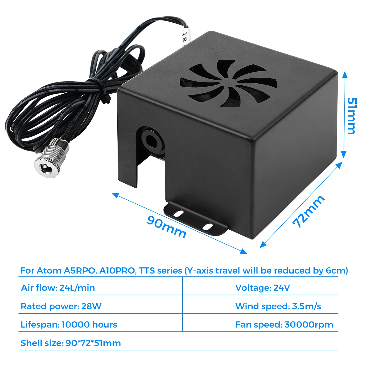 Twotrees TTS-55 Air Airflow Air Assist Pump Low Noise Removes Smoke Dust Laser Engraving Cutting Machine for A5/A10Pro/TTS pro