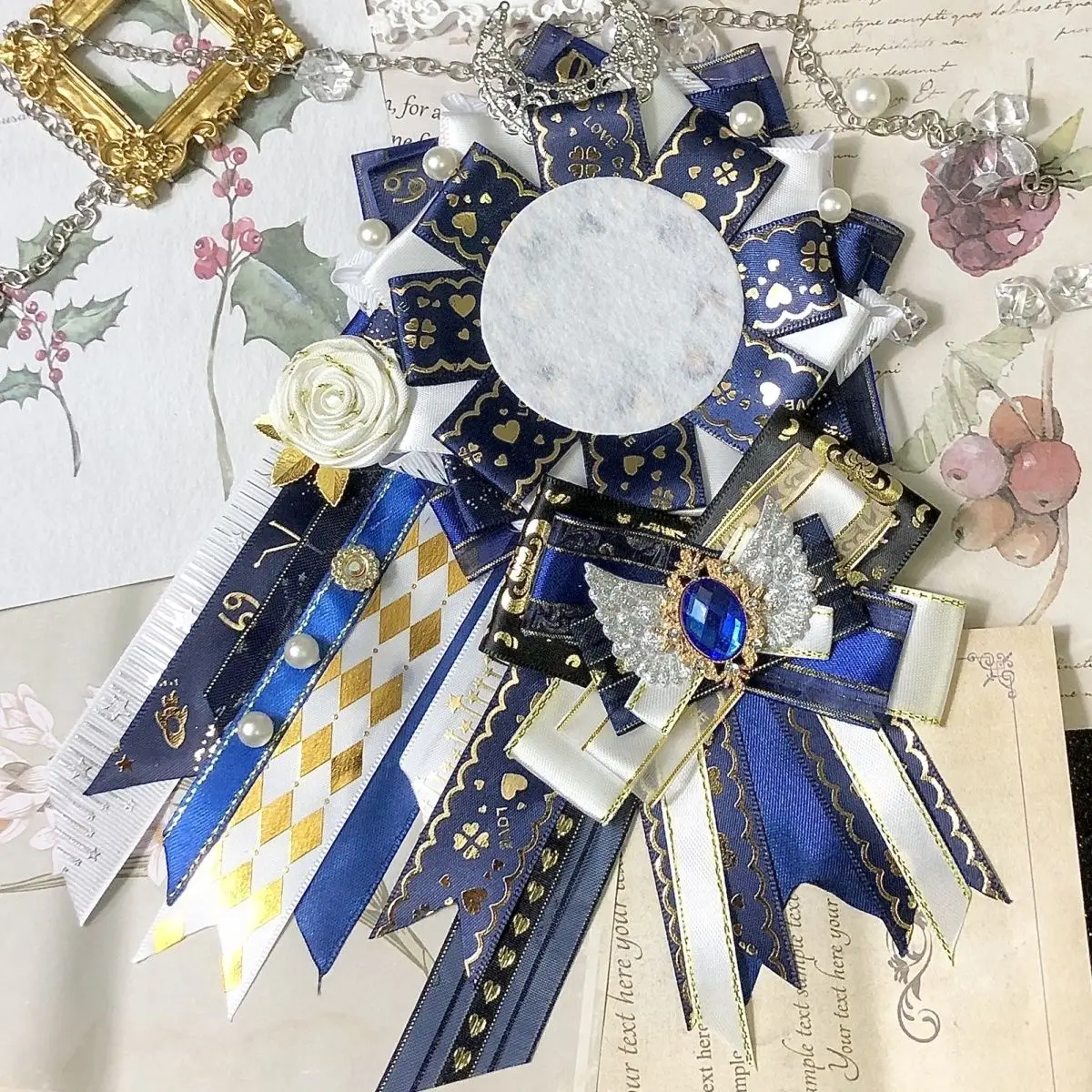 Luxury Badges Holder,Japanese Fill Ita bag Accessories,Badge Rosette Cosplay Bowknot,Lolita Package Bow Decoration