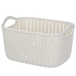 Washing Storage Frame Imitation Rattan Storage Basket Tabletop Small Storage Baske  Plastic Sundries Snacks Bathroom