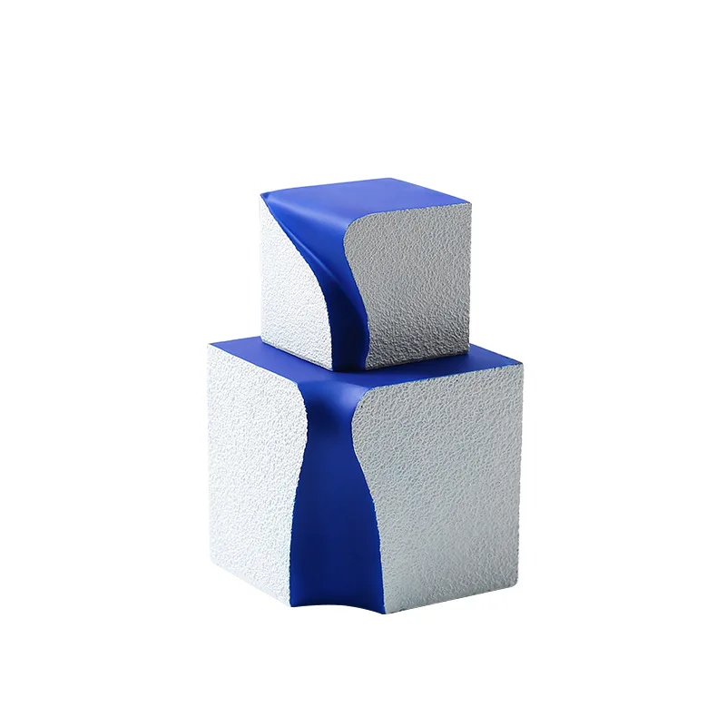 

Nordic wabi sabi hand-painted streamlined square resin ornament coffee table soft decoration