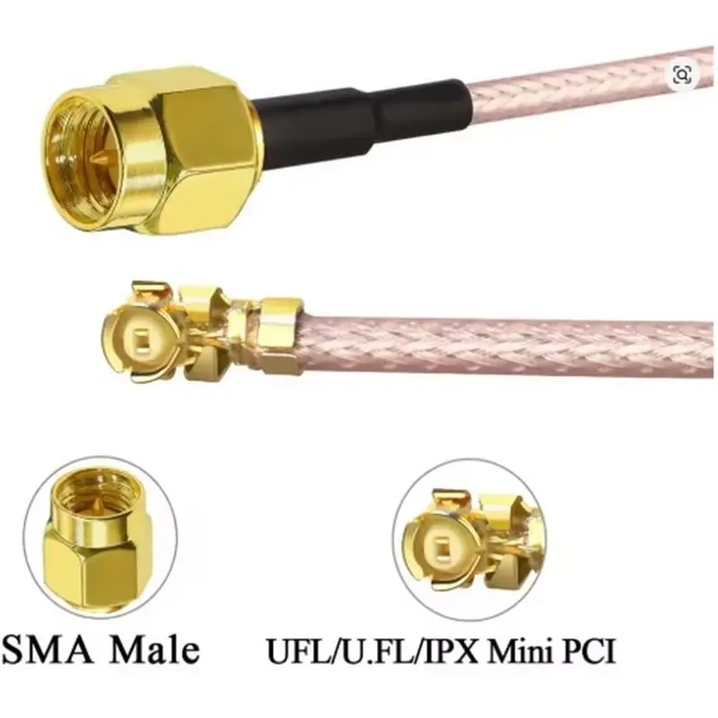 AAAN-SMA To IPX Coaxial Cable SMA Male To UFL/U.FL/MHF1 Coaxial Cable IPX To SMA Male Plug Cable Wifi Antenna Pigtail Extension