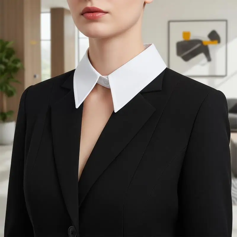 Fashion Detachable Fake Collar for Sweater Blouse Shirt Removable False Collar Layer for Office Ladies Work Outfits