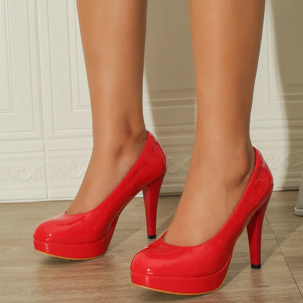 Brand New Ladies Platform Mary Janes Pumps Fashion Buckle Solid Thin High Heels women's Pumps Party Office Sexy Woman Shoes