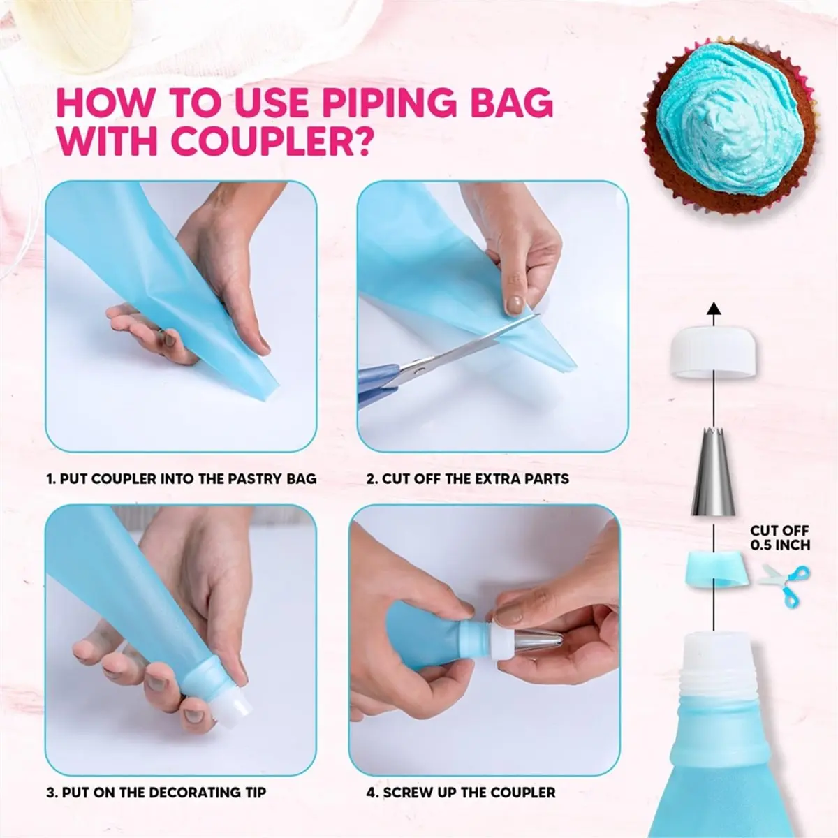 2026 New Tool 116PCS Cake Decorating Kit with Piping Tips & Bags - Complete Baking Tools for Beginners