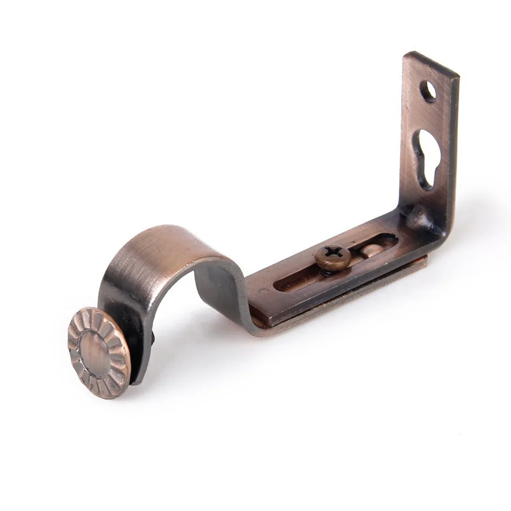 ขายึดราวม่านแบบปรับได้ 4 ชิ้น สีบรอนซ์วินเทจ ทำจากเหล็ก ติดผนัง ใช้ได้กับราวม่านขนาด 18-22 มม. พร้อมสกรู