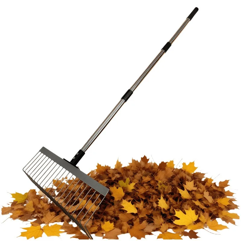 Detachable Grass Rake Agricultural 21 Tooth Cleaning Tools Multi-functional Landscaping Yard Leaf Rake Lawn Weeding Tool