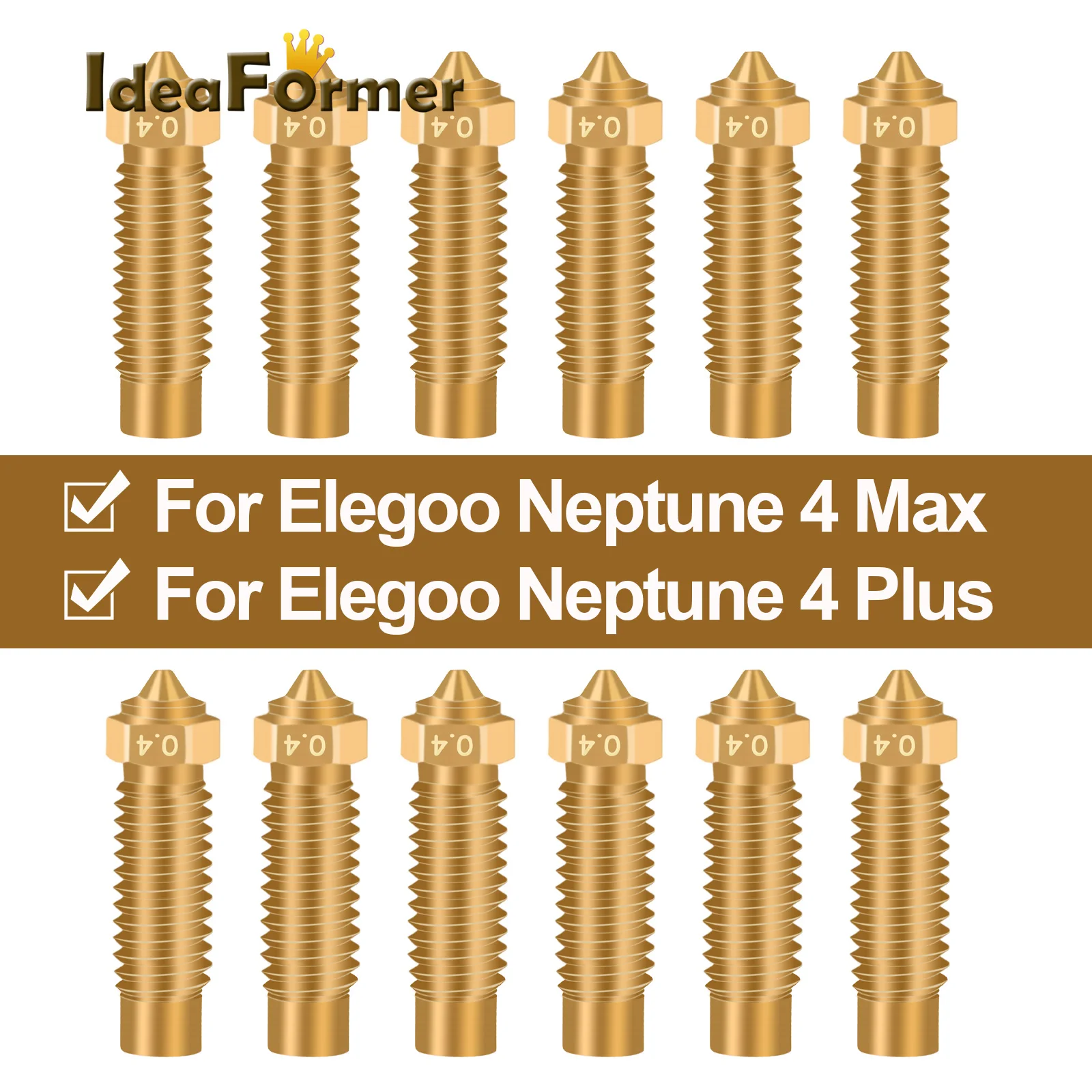 1/2/3/5pcs High Speed Brass Nozzle For Elegoo Neptune 4 Max High Precision Brass 3D Printer Nozzle For Elegoo Neptune 4 Plus