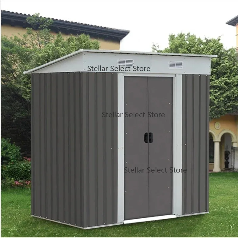 

Хит продаж, серый дом для инструментов, металлический садовый сарай, универсальная комната для хранения