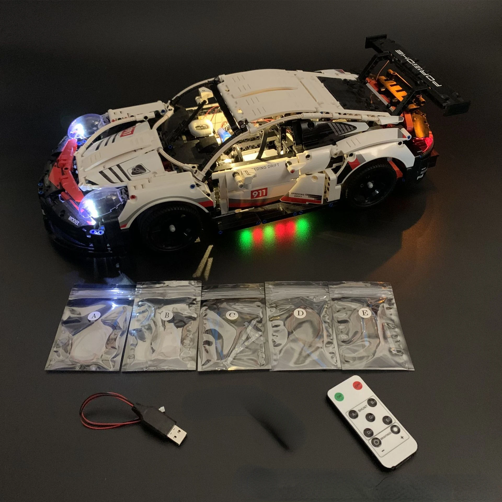 

No Bricks Led Light Kit For Porsche 911 RSR 42096