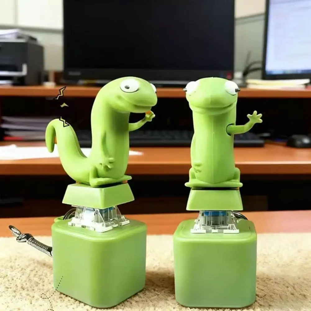 

Luminous Sound Lizard Snake Rechargeable decompression button emits luminous snake keychain press decompression sound pendant