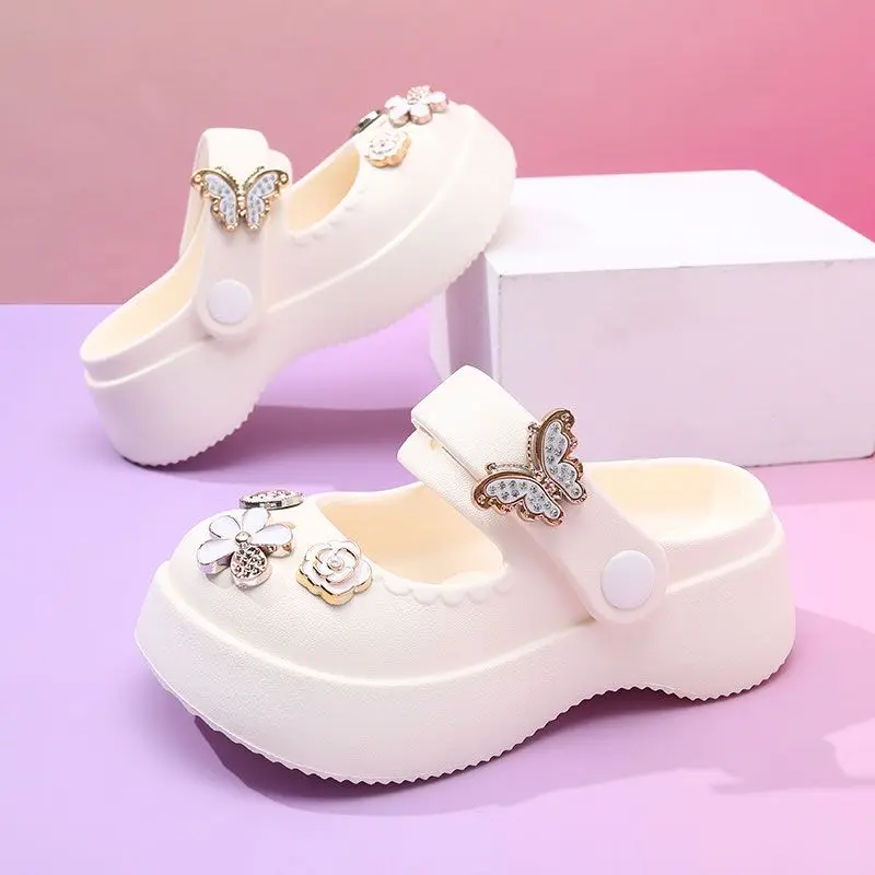 

New Summer Girls Princess Mary Jane Non-Slip Sandals for Babies Home Bath