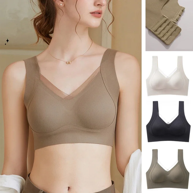 

3pcs Women's Bra Breathable Gather Together No Trace Bra No Steel Ring Comfortable Large Size Underwear Vest Sport Bralette