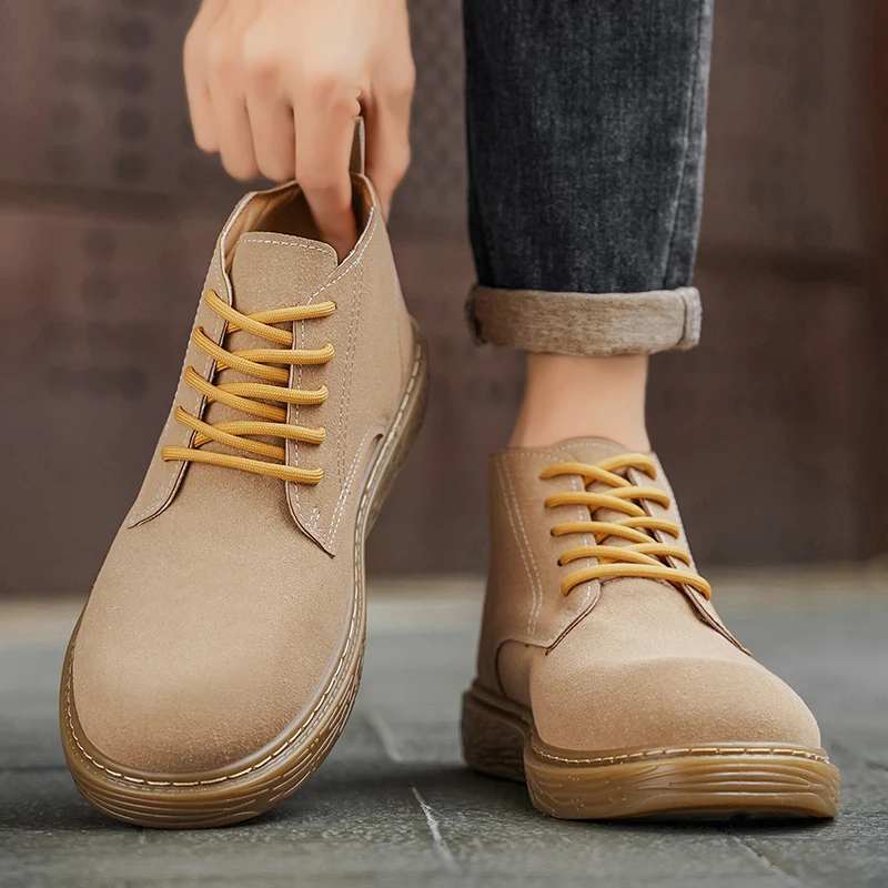 

Модная обувь для скейтборда, мужские высокие повседневные кроссовки, нескользящие мужские туфли для скейтборда, кожаные повседневные кроссовки на шнуровке, мужские кроссовки