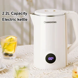 Led Digital Display Thermal Insulation Electric Kettle 2.2L Large Capacity Household Portable Stainless Steel Electric Kettle