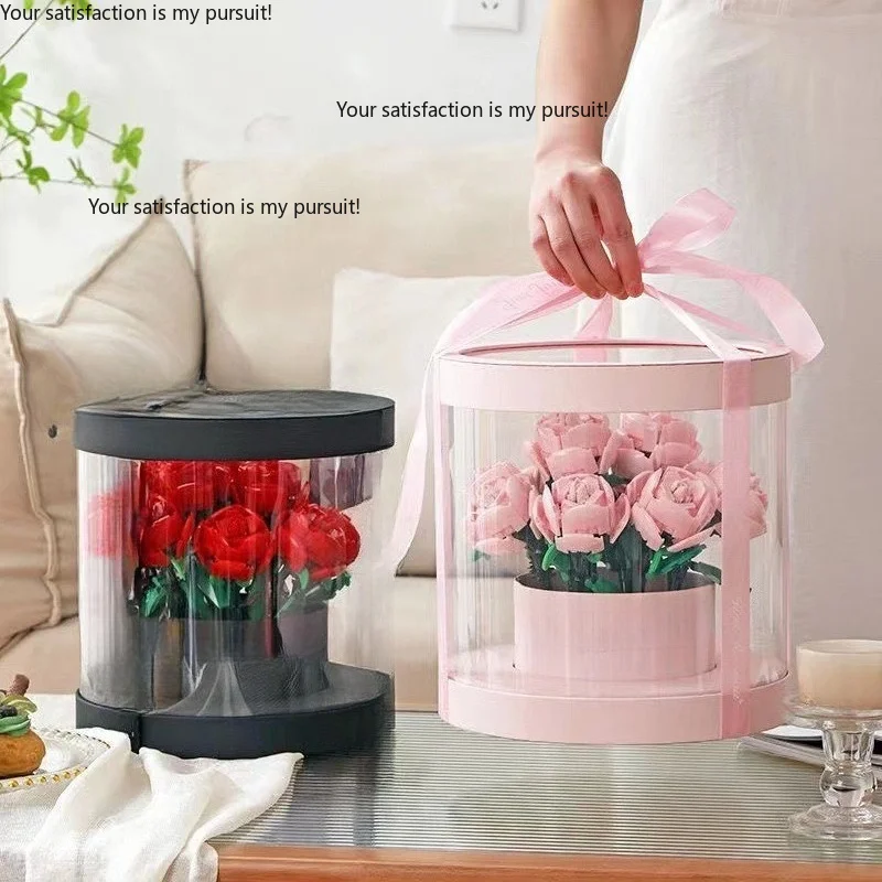 for DIY Building Block Rose Gift Box Hand Assembly Romantic Confession Gift Birthday 520 Valentine Qixi Present