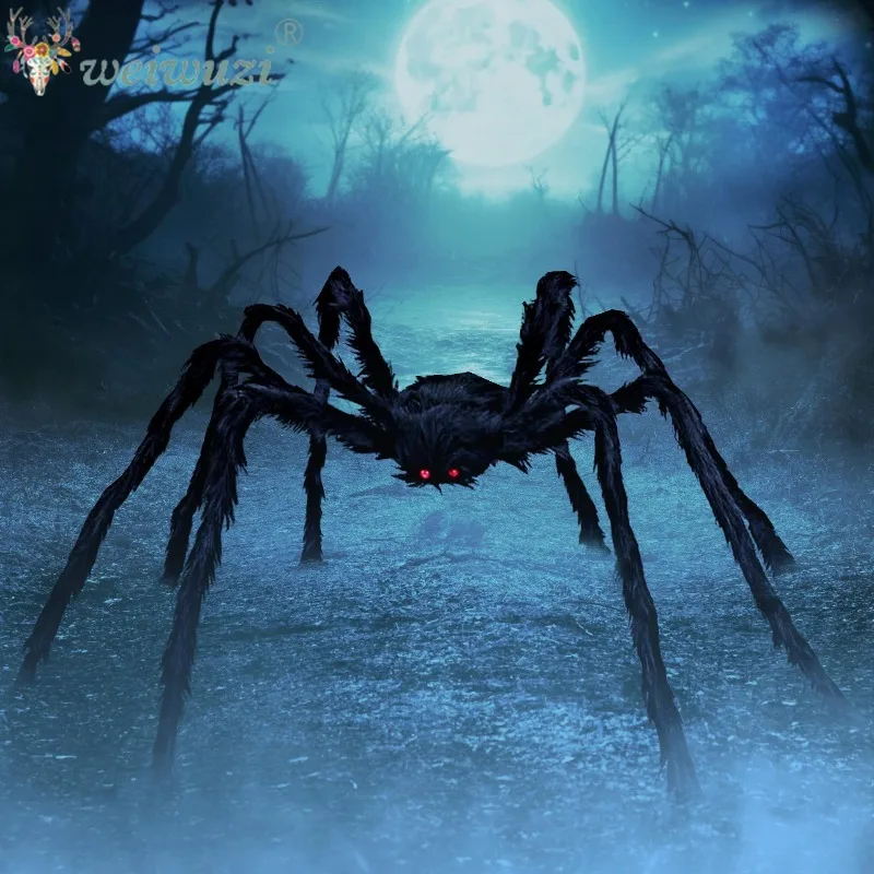 Halloween Realistic Big Spider Prop Props for Indoor Outdoor Bar Yard Haunted House Masquerade Spooky Web Scene Party Decor