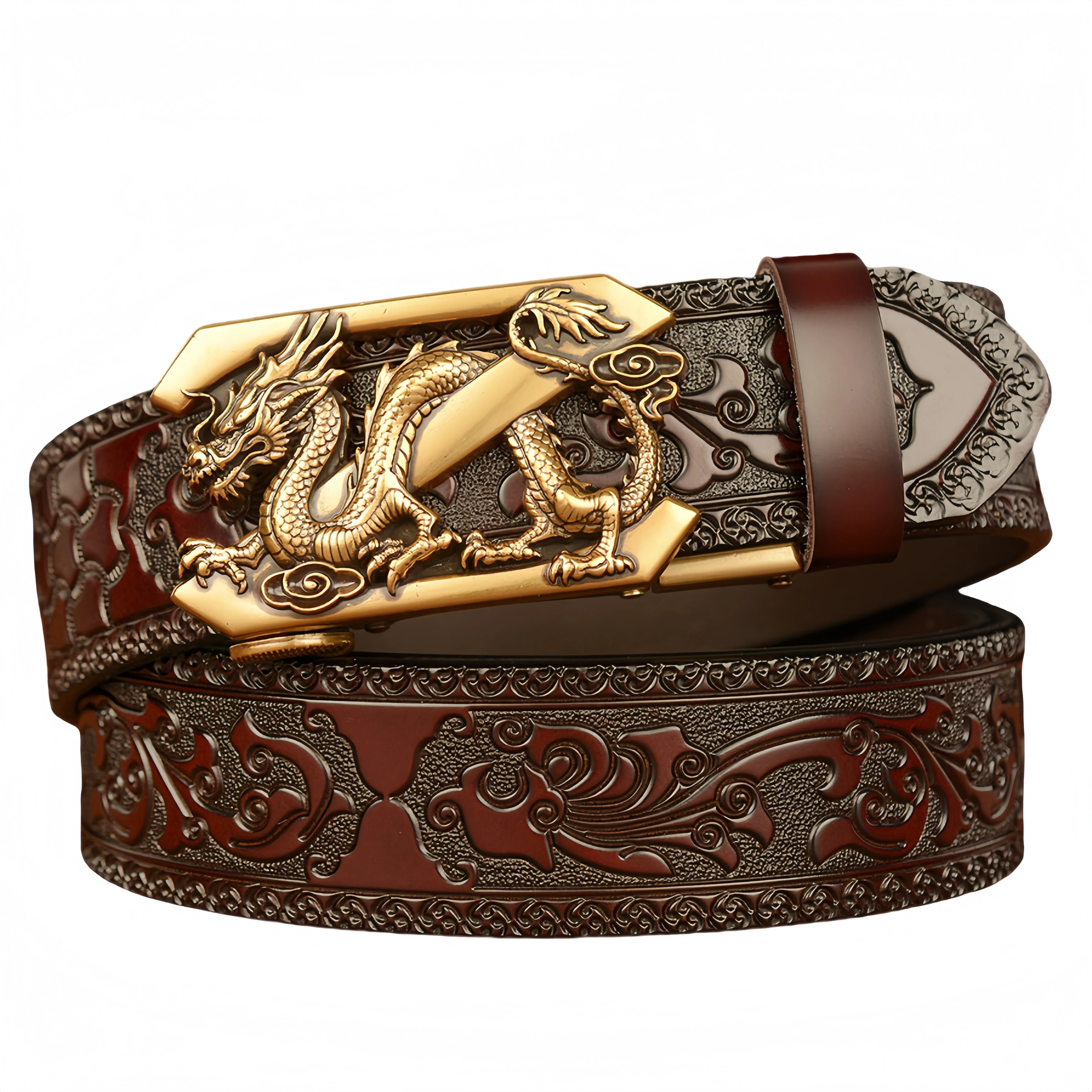 

Мужской ремень из натуральной кожи, роскошный золотой металлический дракон с автоматической пряжкой, кожаные ремни для мужчин, джинсовый пояс, мужской ремень, черный