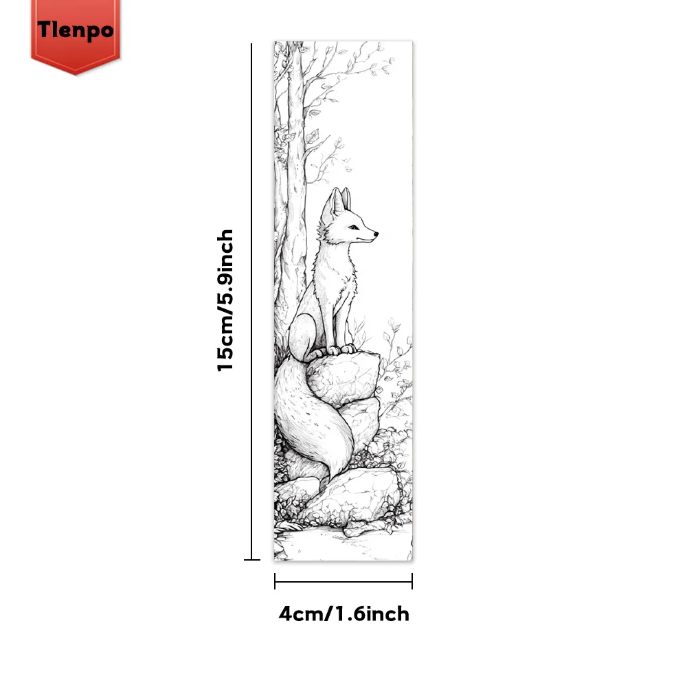 32pcs, Colorable Forest Animal Theme Bookmarks, Christmas, Teacher Gift, Back-To-School Holiday Gifts, Creative Artistic Designs