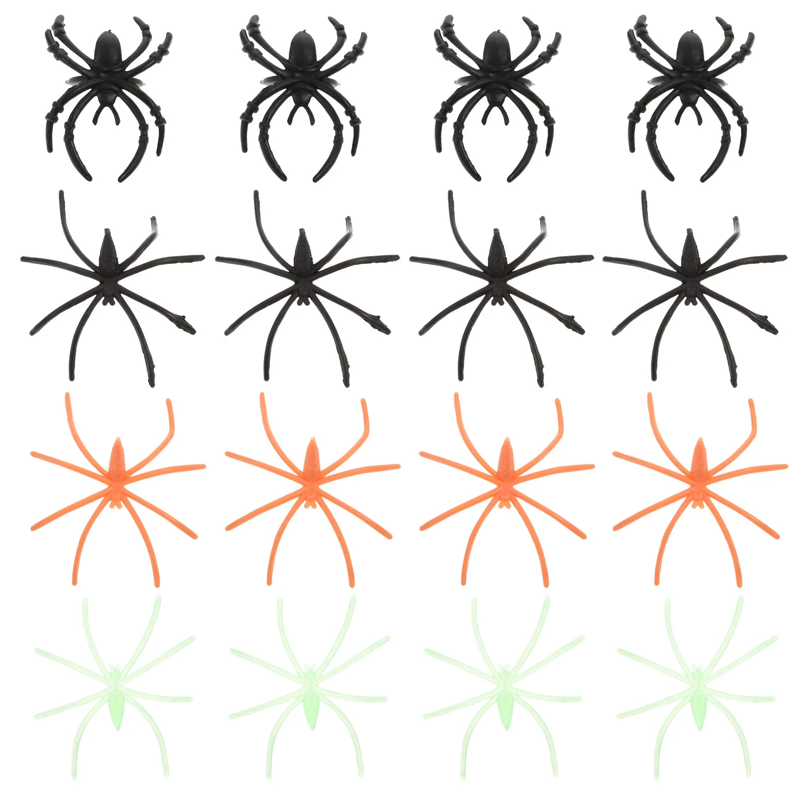 100 pezzi di ornamenti per anelli di ragno che si illuminano al buio di Halloween, forniture per feste, ornamenti di ragno in plastica, anelli decorativi per cosplay
