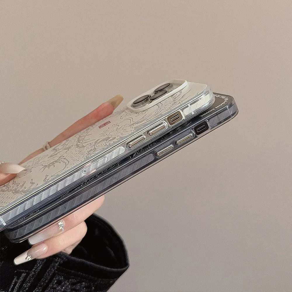 Fajne, wyjątkowe etui na telefon iPhone 16 Pro Max Plus 15 14 11 12 13 Chiński styl Dragon Ochronne etui na telefon — zdjęcie 5