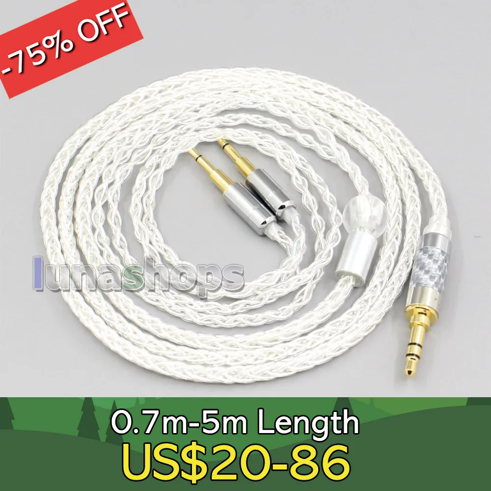 

2.5mm 4.4mm XLR 8 Core Silver Plated OCC Earphone Cable For Oppo PM-1 PM-2 Planar Magnetic 1MORE H1707 Sonus Faber LN006560