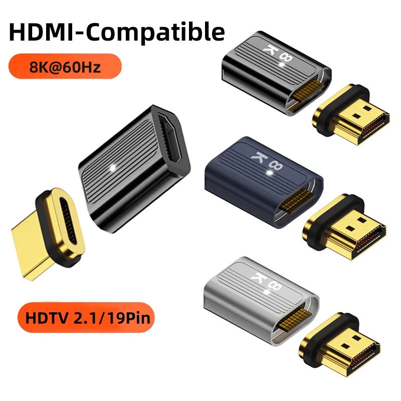 

8K HDMI-Compatible Adapter Type C to HDTV 2.1 Magnetic Connector Male to Female Converter Cable Adaptor for Laptop TV Phone