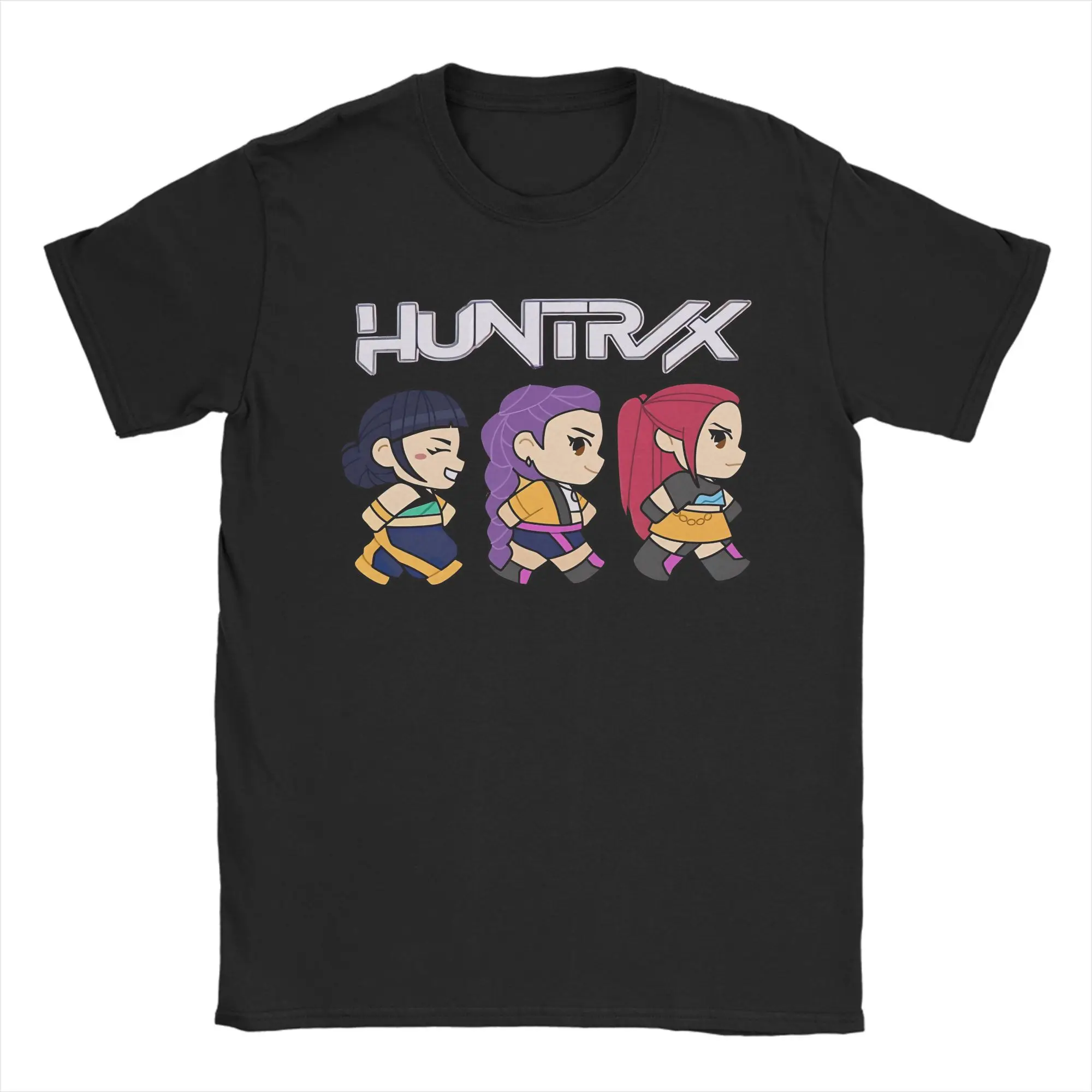 

Kpop Demon Hunters Huntrix Chibi T-Shirts for Men Hipster 100% Cotton Tees Crewneck Short Sleeve T Shirt Birthday Gift Clothing